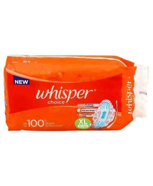Whisper Choice Sanitary Napkin with Wings (XL) 20 pads 